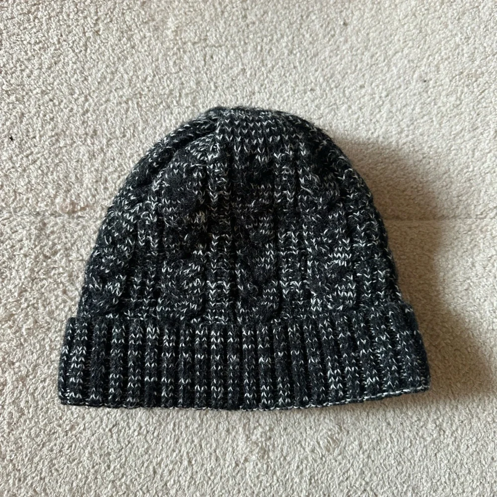 Black and Gray Knit Beanie